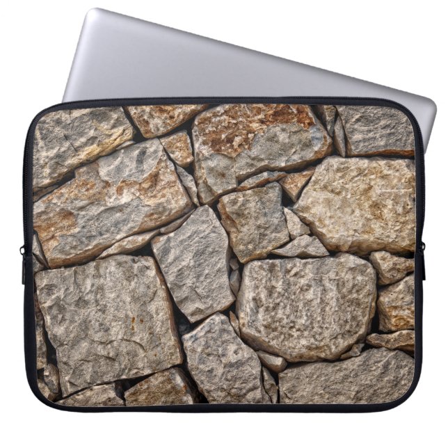 Wall stones masonry rocks laptop sleeve (Front)