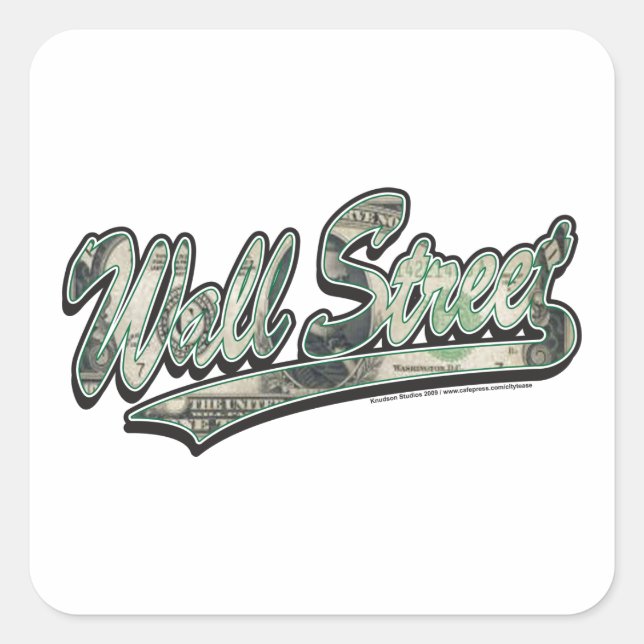 Wall Street - 1000 Dollar Bill Square Sticker (Front)