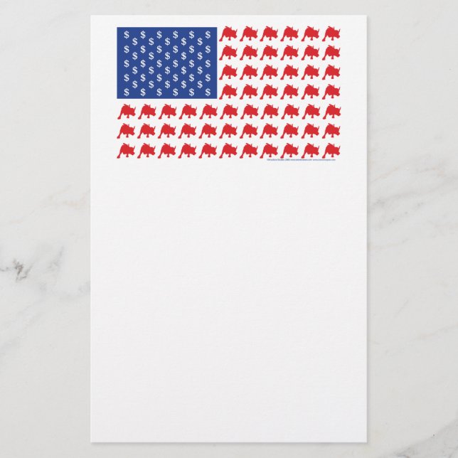 Wall Street American Flag Stationery (Front)