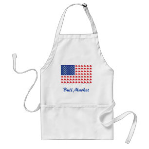 Wall Street Bull Market American Flag Standard Apron