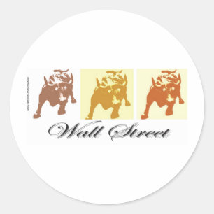 Wall Street Bull Market Classic Round Sticker