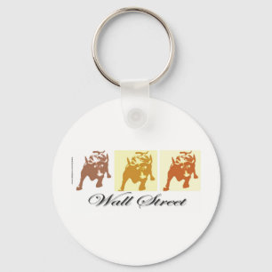 Wall Street Bull Market Key Ring