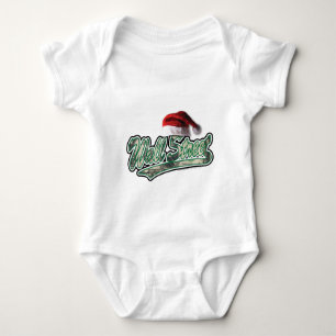 Wall Street Christmas with a Santa Hat Baby Bodysuit