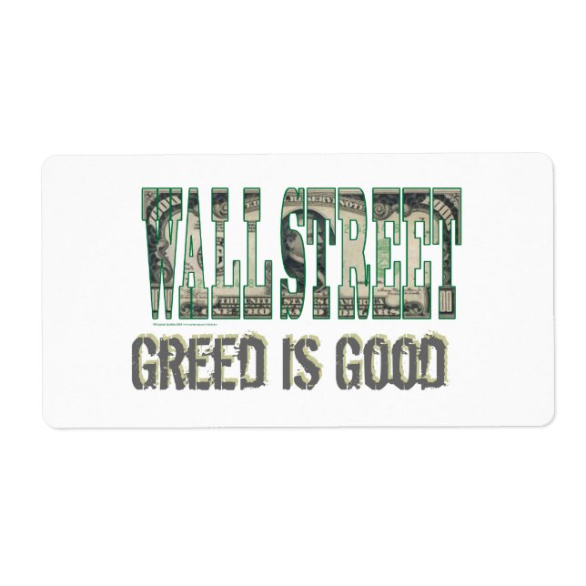Wall Street/ Greed is Good (Front)
