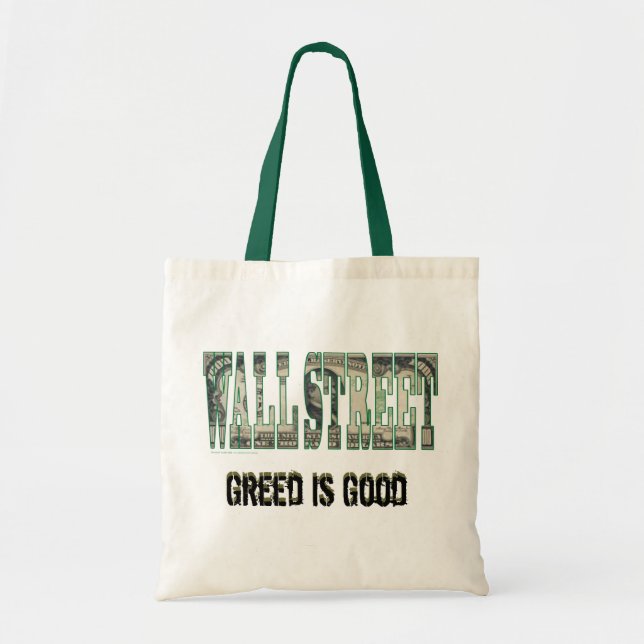 Wall Street/ Greed is Good Tote Bag (Front)