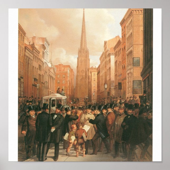 Wall Street, Half Past Two O'Clock c. 1857 Poster (Front)