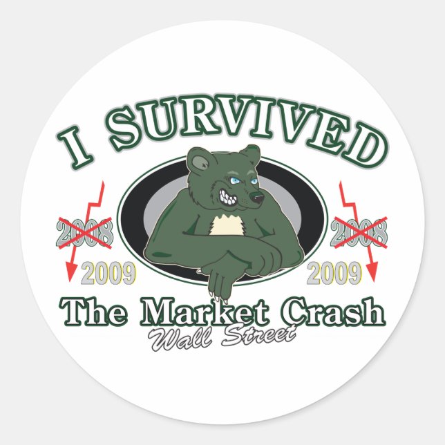 Wall-Street/I Survived the Market Crash Classic Round Sticker (Front)