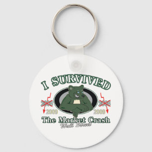 Wall-Street/I Survived the Market Crash Key Ring