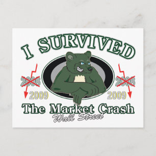 Wall-street/I Survived the Market Crash Postcard