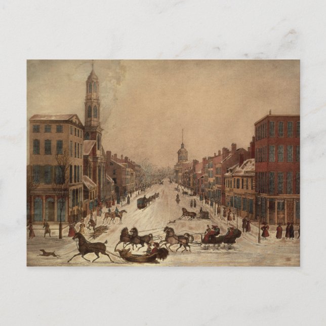 Wall Street in Winter Postcard (Front)