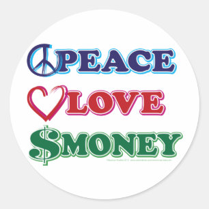 Wall Street/Peace Love Money Classic Round Sticker
