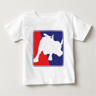 Wall Street Red White and Blue Bull Baby T-Shirt