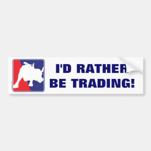 Wall Street Red White and Blue Bull Bumper Sticker