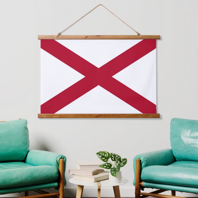 Wall tapestry with flag of Alabama, U.S.A. (Living Room)