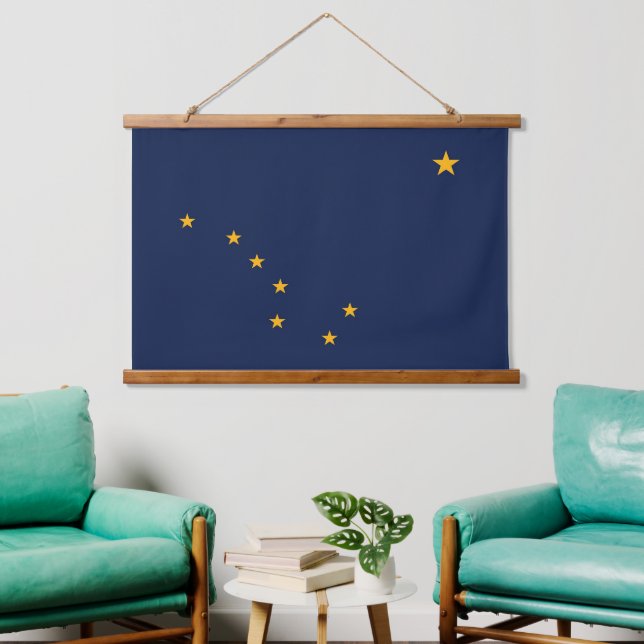 Wall tapestry with flag of Alaska, U.S.A. (Living Room)