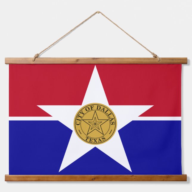Wall Tapestry with flag of Dallas, Texas, U.S.A. (Front)