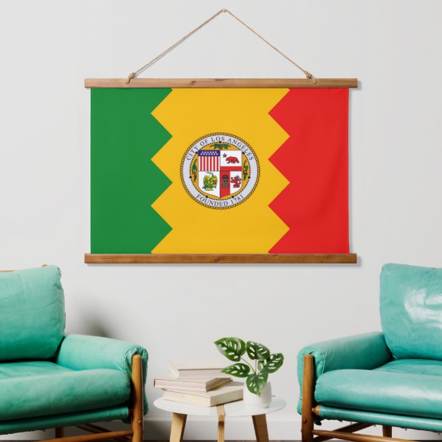 Wall tapestry with flag of Los Angeles, U.S.A. (Living Room)