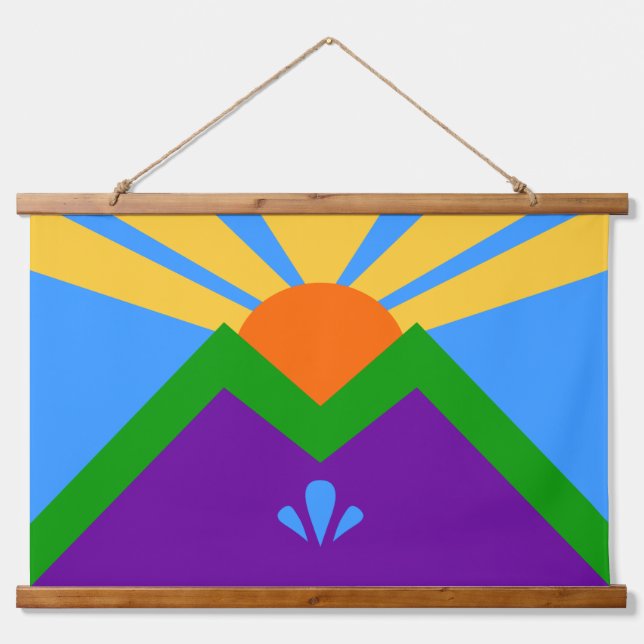 Wall Tapestry with flag of Manitou Springs (Front)