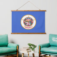 Wall tapestry with flag of Minnesota, U.S.A.