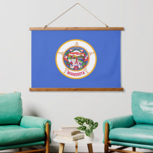 Wall tapestry with flag of Minnesota, U.S.A.