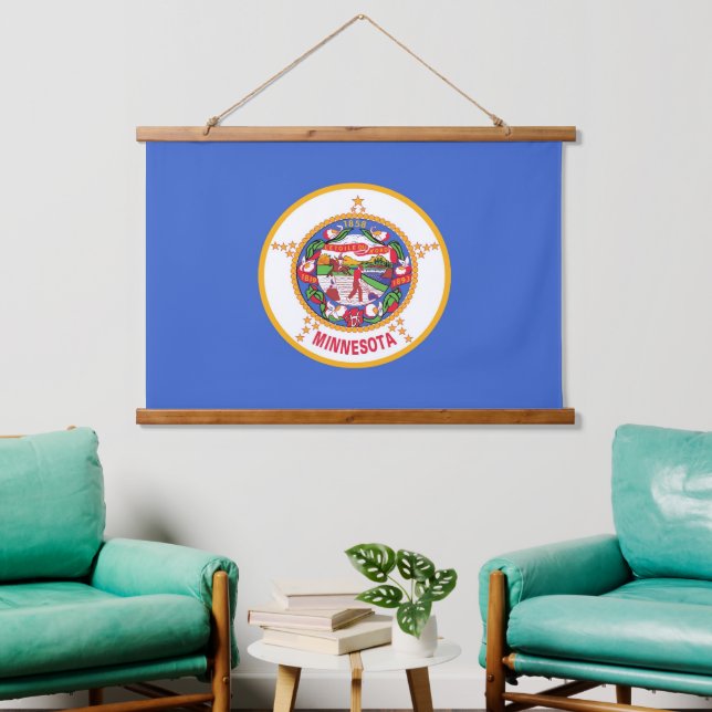 Wall tapestry with flag of Minnesota, U.S.A. (Living Room)