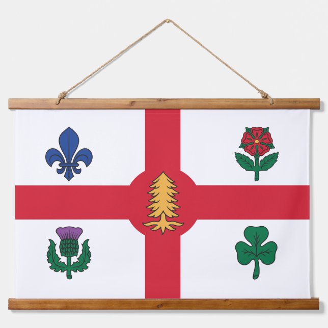 Wall Tapestry with flag of Montreal, Quebec (Front)