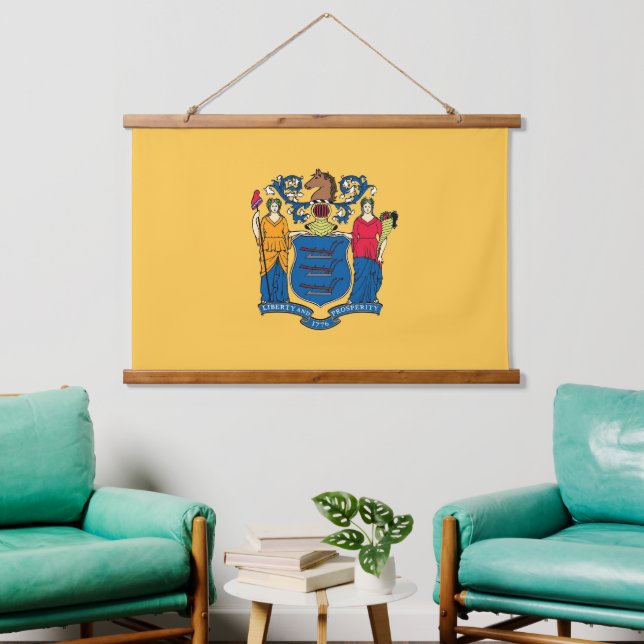 Wall tapestry with flag of New Jersey, U.S.A. (Living Room)