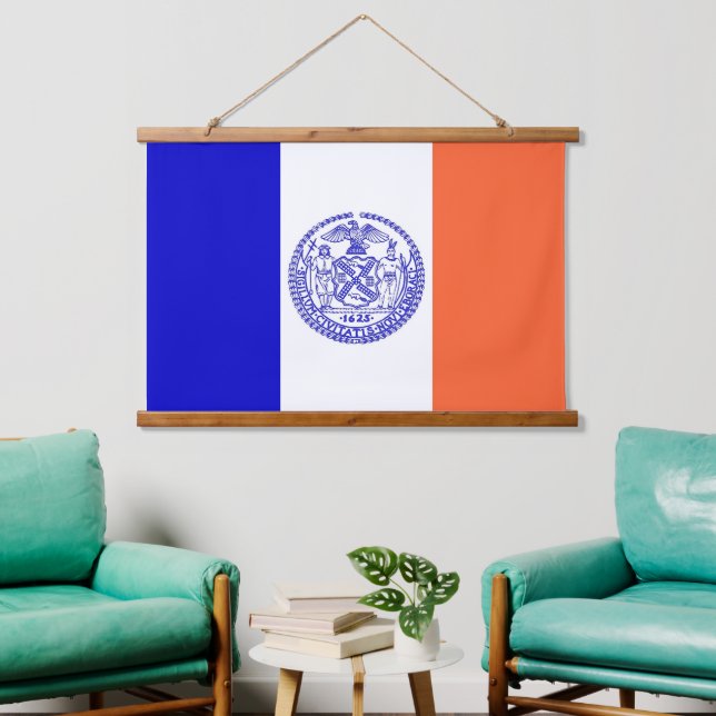 Wall tapestry with flag of New York City, U.S.A. (Living Room)