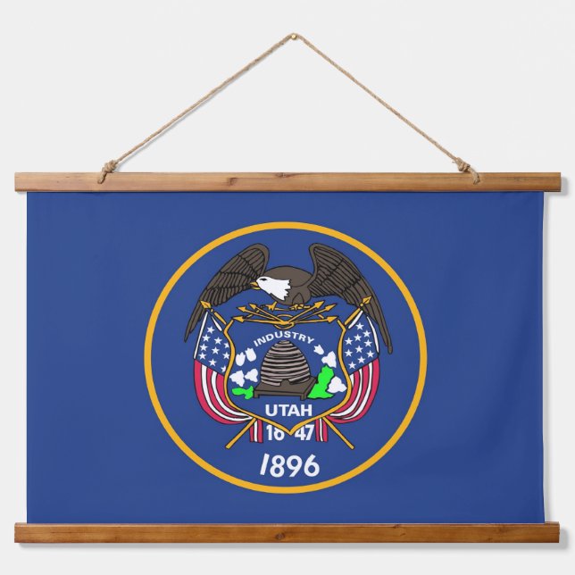 Wall Tapestry with flag of Utah State, U.S.A. (Front)