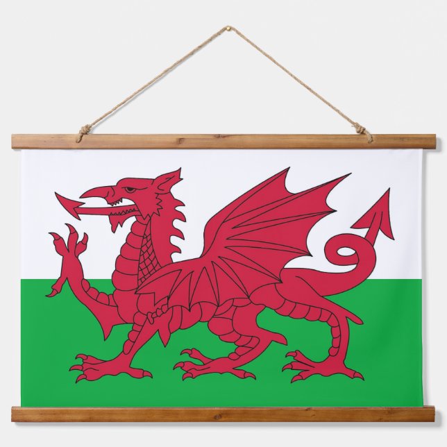 Wall Tapestry with flag of Wales, U.K. (Front)