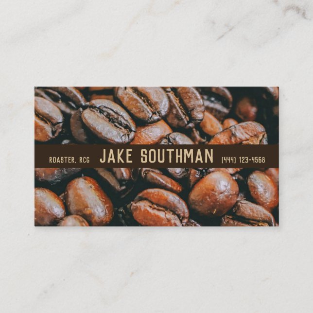 Wall-to-Wall Coffee Beans on Customisable Business Card (Front)