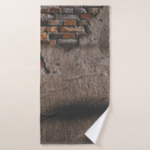 Wall with broken bricks bath towel