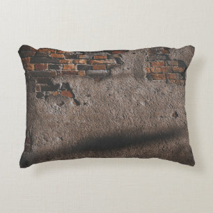 Wall with broken bricks decorative cushion