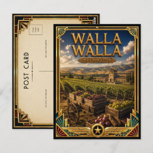Walla Walla Washington Vintage Art Deco Golden Age Postcard