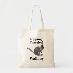 Wallaby Animal Hopping Traveller Wildlife Funny Tote Bag