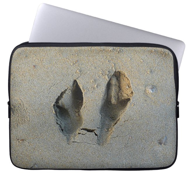 Wallaby Footprints in Sand Laptop Sleeve (Front)