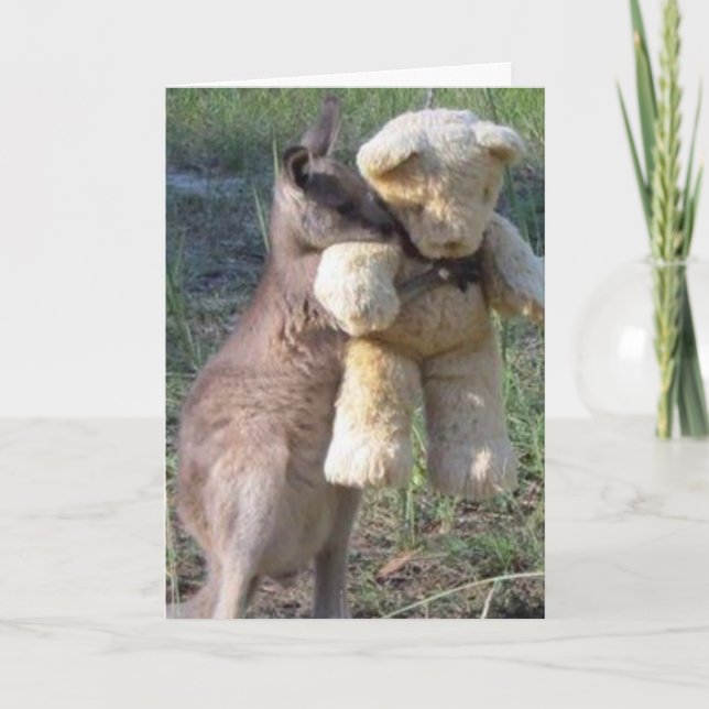 Wallaby Hugging Bear Card (Front)