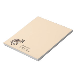Wallaby painted with watercolor sepia tones notepad
