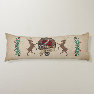 Wallace Clan Badge & Tartan Body Cushion