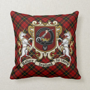 Wallace Clan Badge & Tartan Cushion