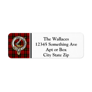 Wallace Clan Badge & Tartan Personalised Labels