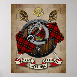 Wallace Clan Badge W/Crossed Swords   Poster