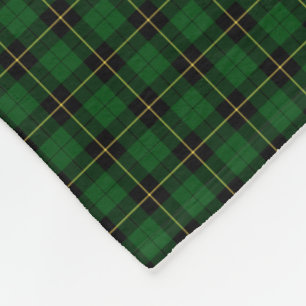 Wallace Clan Black and Green Hunting Tartan Fleece Blanket