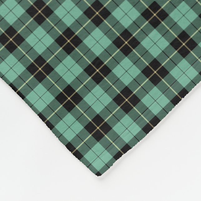 Wallace Clan Light Green Ancient Hunting Tartan Fleece Blanket (Corner)