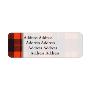 Wallace clan Plaid Scottish tartan Return Address Label