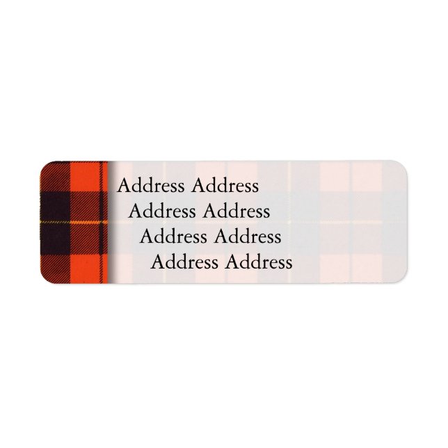 Wallace clan Plaid Scottish tartan Return Address Label (Front)
