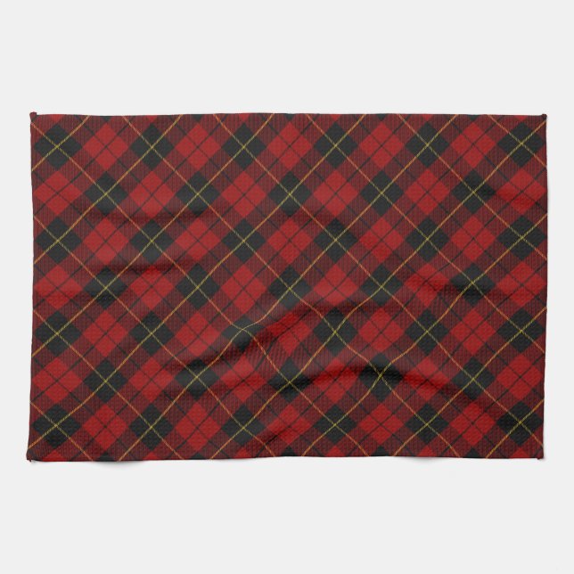 Wallace Clan Scottish Tartan Plaid Pattern Tea Towel (Horizontal)