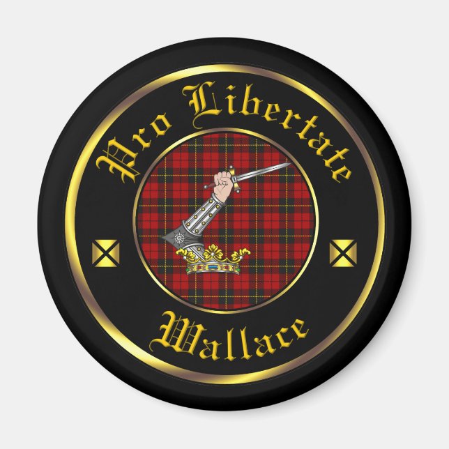 Wallace Clan & Tartan Magnet (Front)