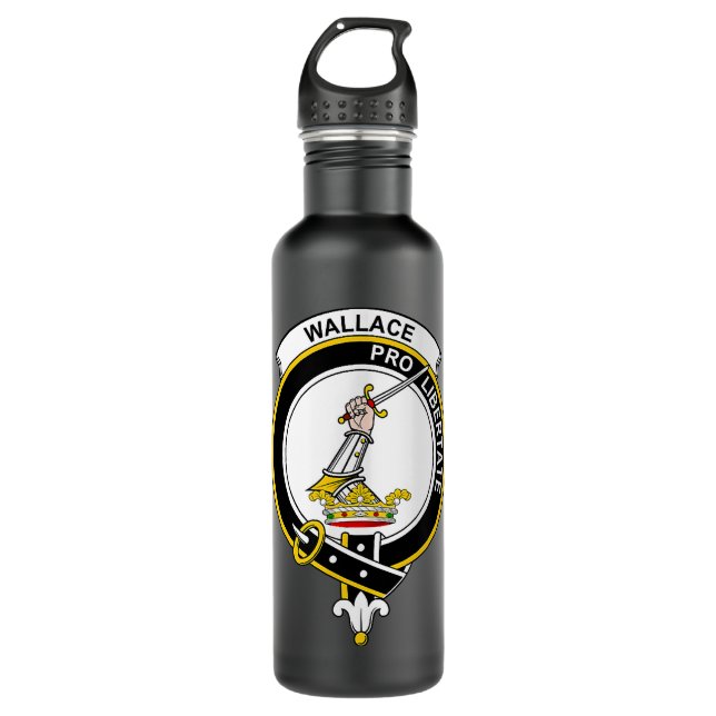 Wallace Coat of Arms  Family Crest  710 Ml Water Bottle (Front)