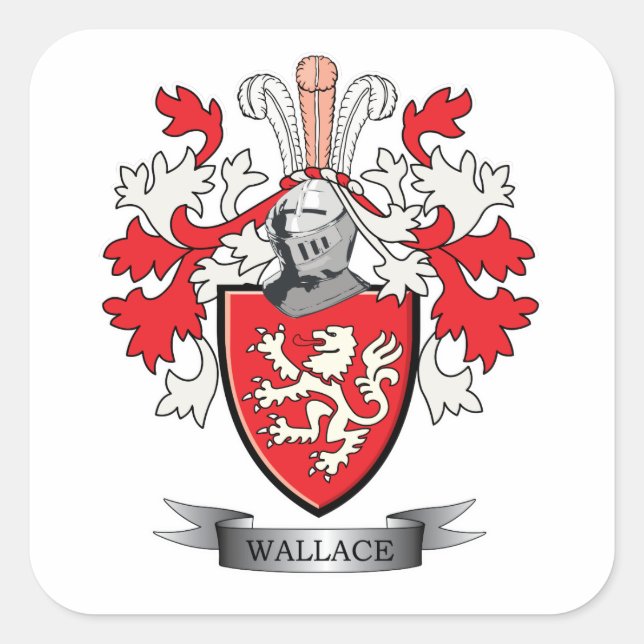 Wallace Family Crest Coat of Arms Square Sticker (Front)